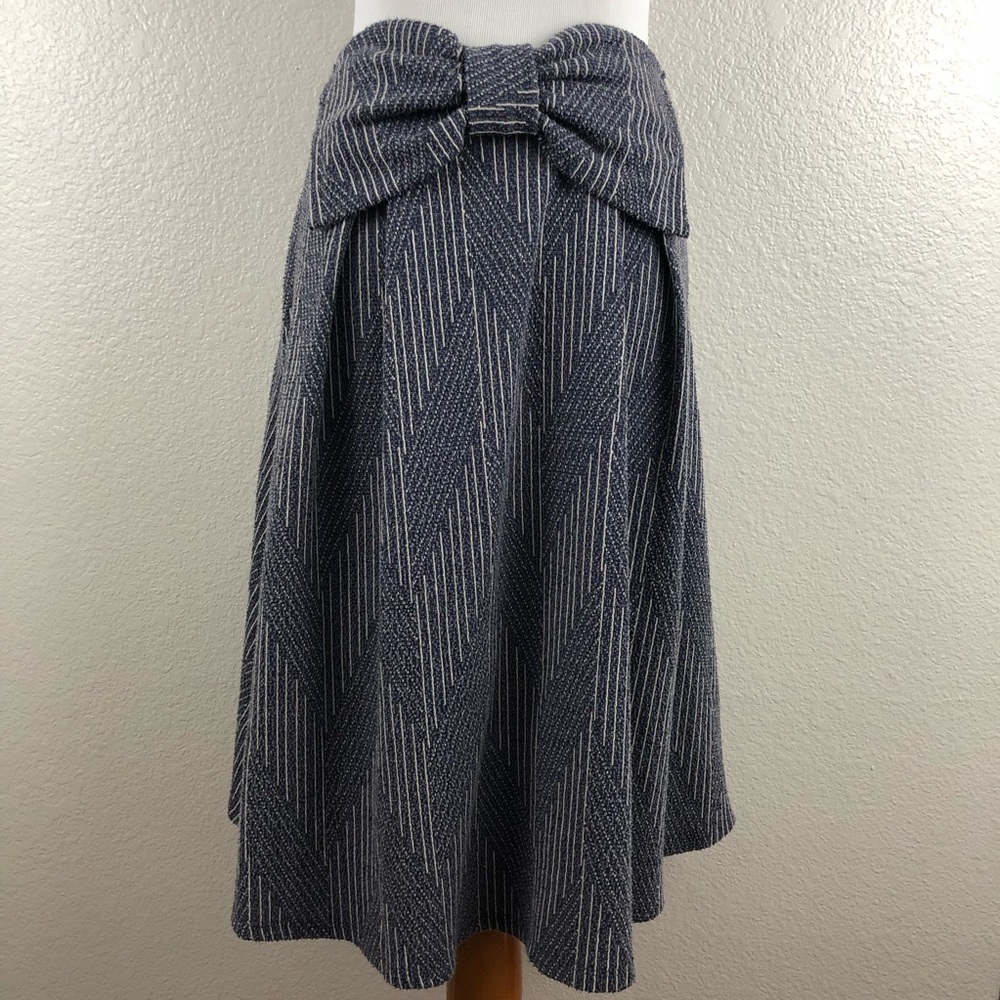 Blvd Womens Blue Striped Bow Detail size Large